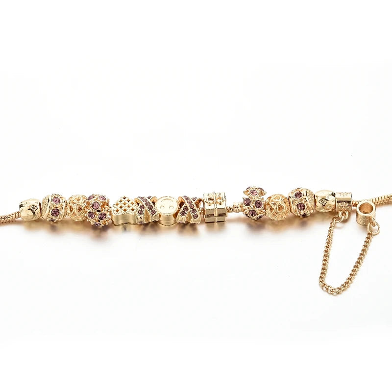Luxury golden charm bracelet