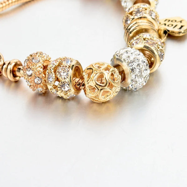 Gold I love you charm bracelet