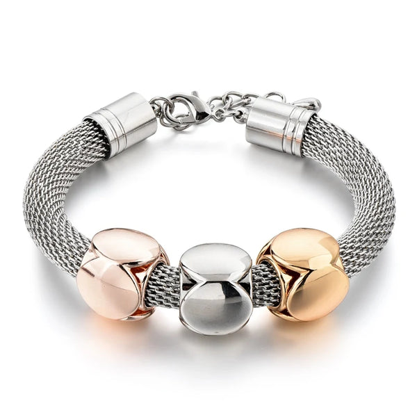 Elegant bracelet in 3 metals