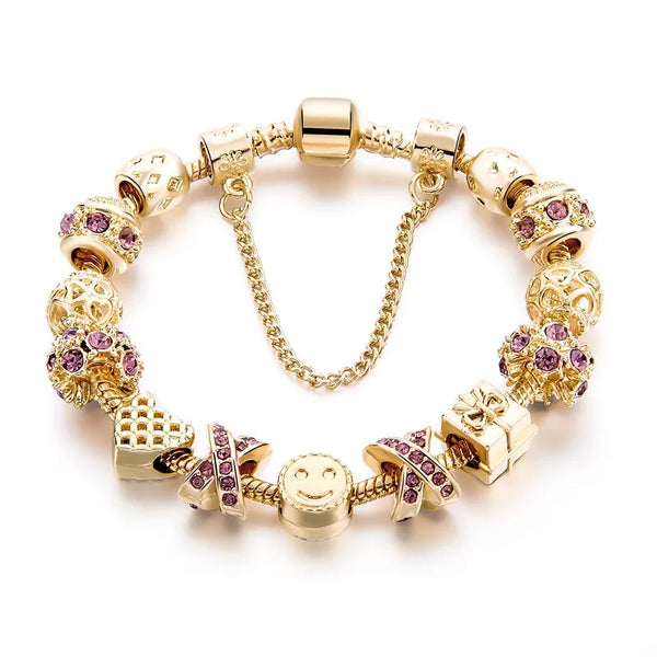 Luxury golden charm bracelet