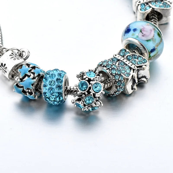 Sky blue charm bracelet 