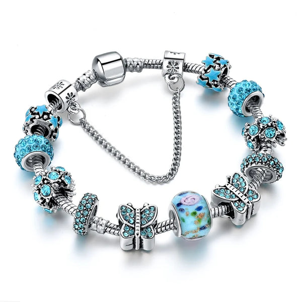 Sky blue charm bracelet 