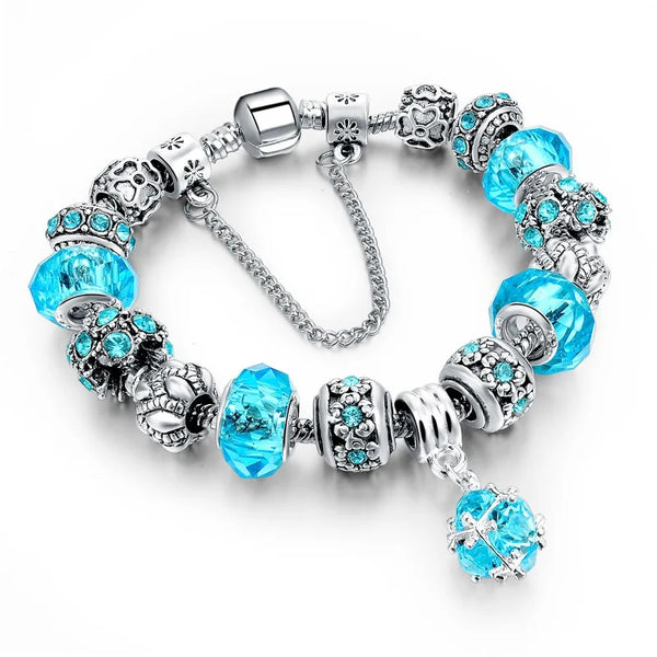 Crystal charm bracelet 4 colors 