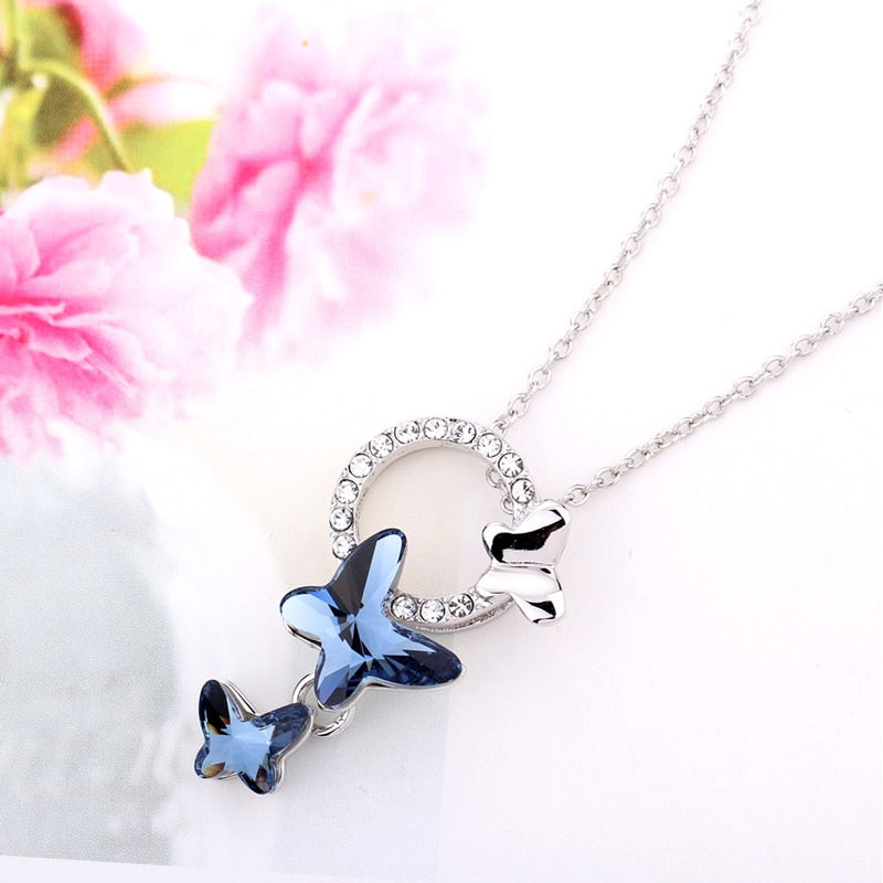 SILVER BUTTERFLY SET WITH SWAROVSKI® CRYSTALS