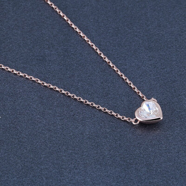 SIMPLE HEART NECKLACE WITH SWAROVSKI CRYSTAL