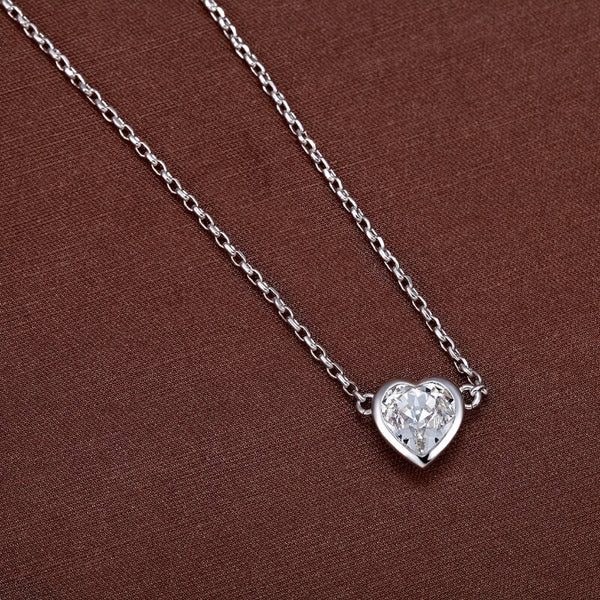 SIMPLE HEART NECKLACE WITH SWAROVSKI CRYSTAL