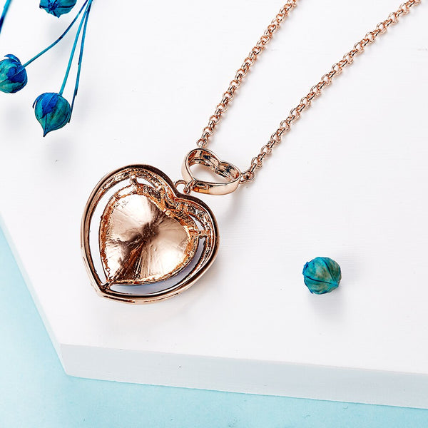 HEART OF THE OCEAN NECKLACE ROSE GOLD AND SWAROVSKI CRYSTALS