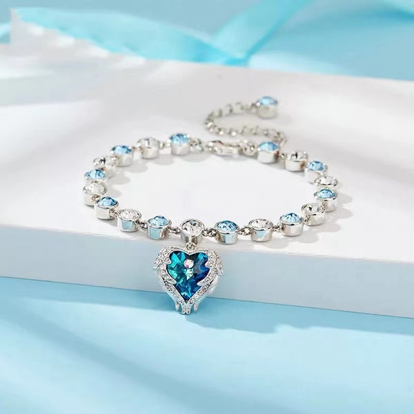 HEART AND WINGS BRACELET WITH SWAROVSKI® CRYSTALS