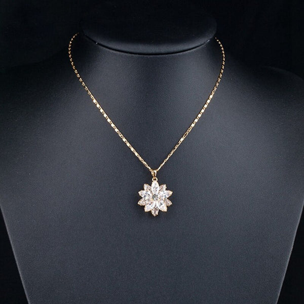 GOLD-PLATED SUNFLOWER NECKLACE